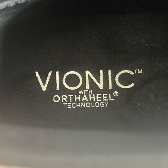 Vionic Size 10 W Georgia Ankle Boot Black Silver Studded Side Leather Side Zip - Picture 12 of 12